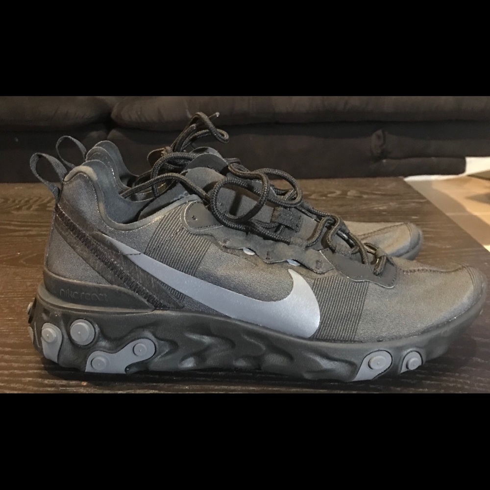 Nike React Element Triple Black Men 9